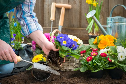 Reusable garden items prepared for charity donation and reuse